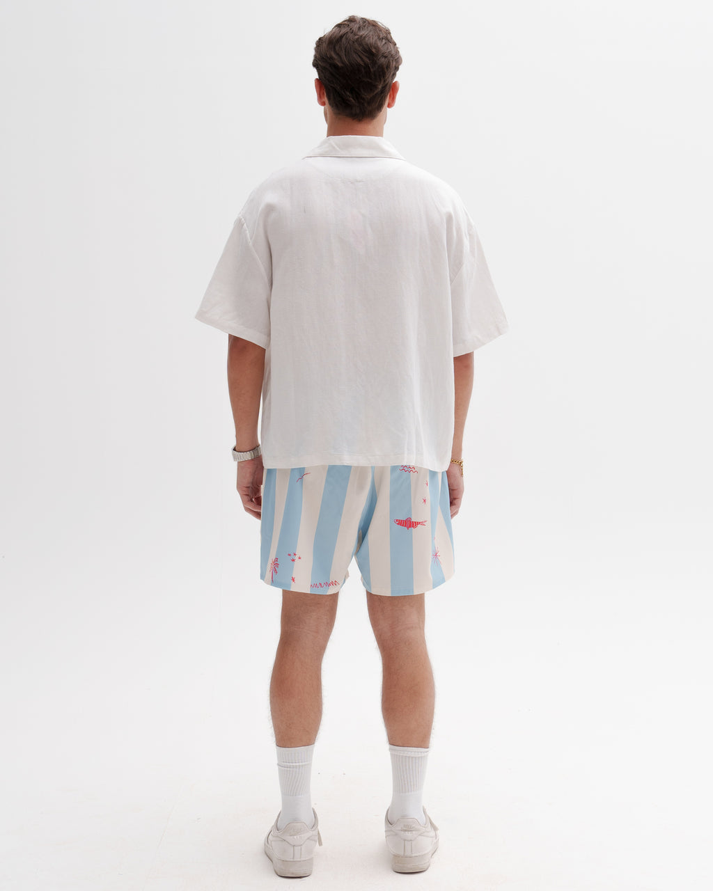 Blue and White striped Short - You are waves of humanity, of stone, of universes