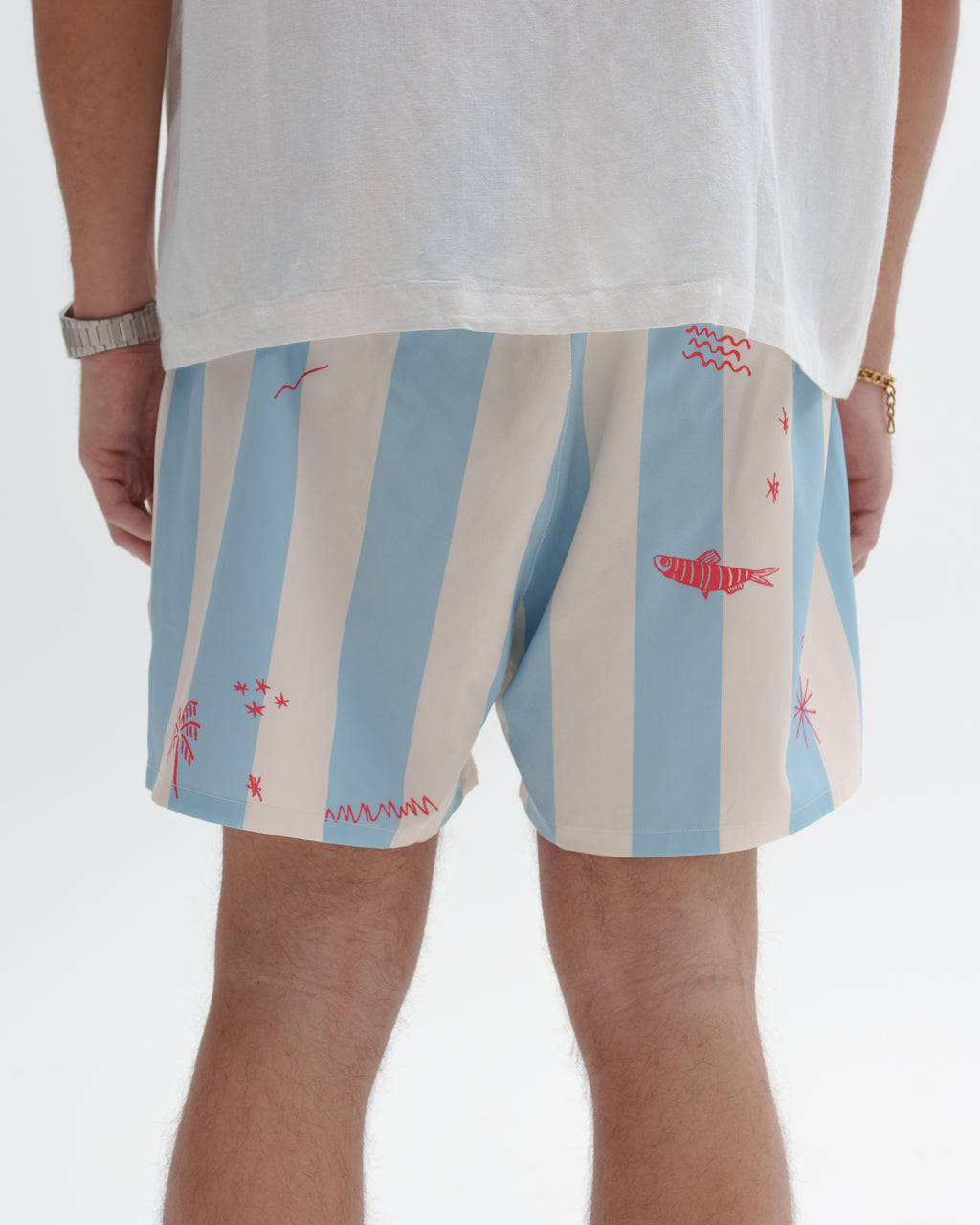 Blue and White striped Short - You are waves of humanity, of stone, of universes