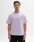 Purple T-Shirt - Green, you unite with the earth, a palm tree that lights the sky