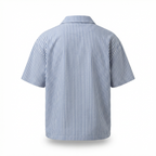 Blue and White striped T-Shirt - Like a star in the night, before which flocks of clouds drift by