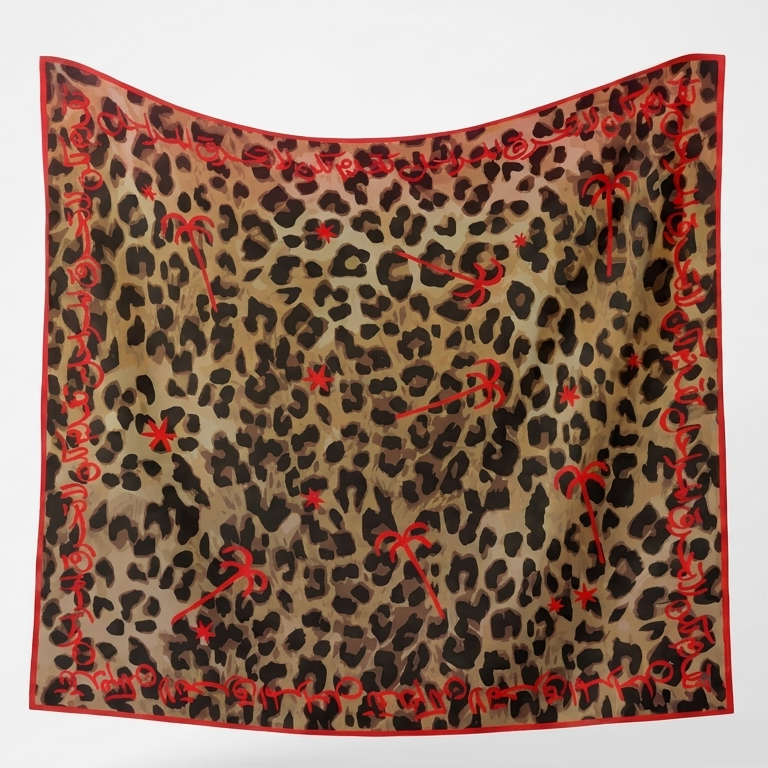 Leopard Print and Red scarf